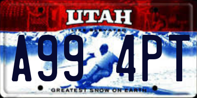 UT license plate A994PT