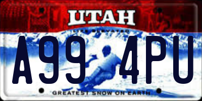 UT license plate A994PU