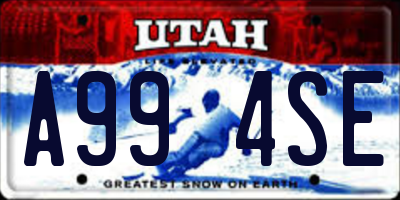 UT license plate A994SE