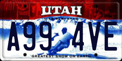 UT license plate A994VE