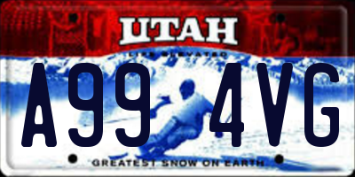 UT license plate A994VG