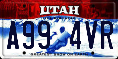 UT license plate A994VR
