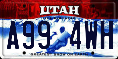 UT license plate A994WH