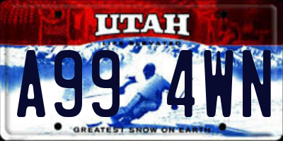UT license plate A994WN