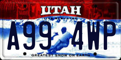 UT license plate A994WP
