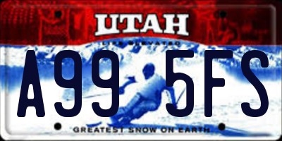 UT license plate A995FS