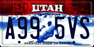 UT license plate A995VS