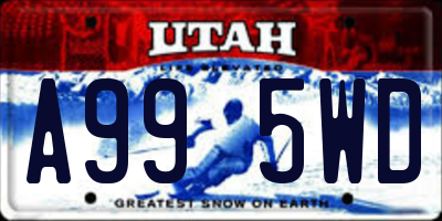 UT license plate A995WD