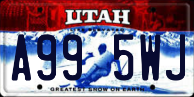 UT license plate A995WJ