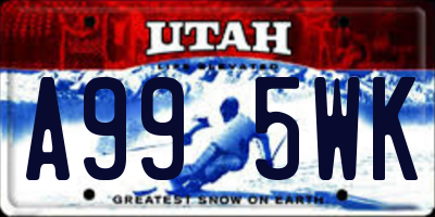 UT license plate A995WK