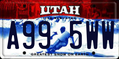 UT license plate A995WW