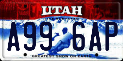 UT license plate A996AP