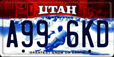 UT license plate A996KD