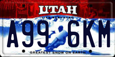 UT license plate A996KM