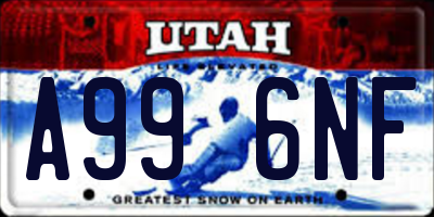 UT license plate A996NF