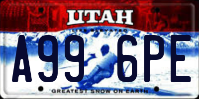 UT license plate A996PE