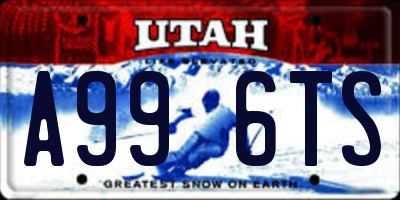 UT license plate A996TS