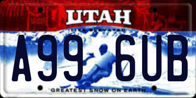 UT license plate A996UB