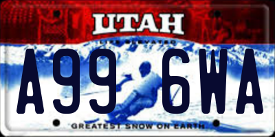 UT license plate A996WA