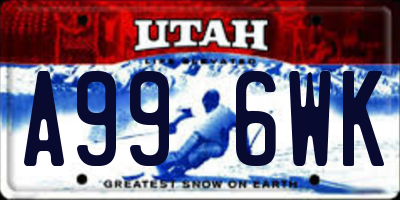 UT license plate A996WK