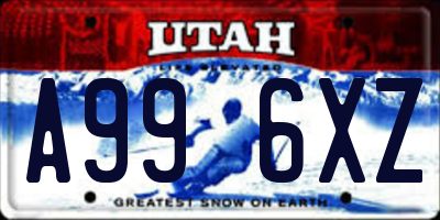 UT license plate A996XZ