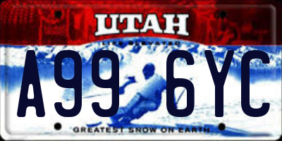 UT license plate A996YC