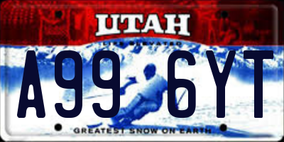 UT license plate A996YT