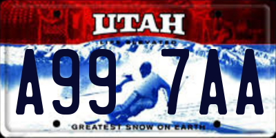 UT license plate A997AA