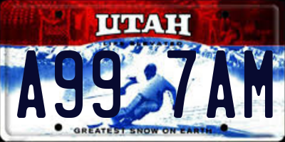 UT license plate A997AM