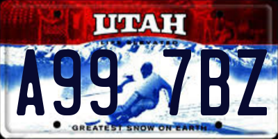 UT license plate A997BZ