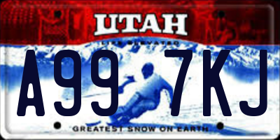 UT license plate A997KJ