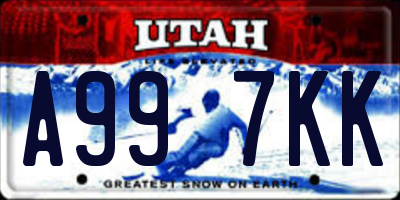 UT license plate A997KK