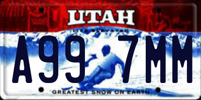 UT license plate A997MM