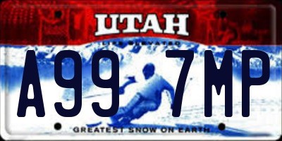 UT license plate A997MP