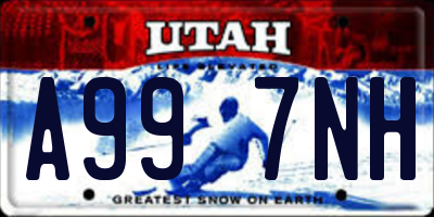 UT license plate A997NH