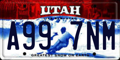 UT license plate A997NM