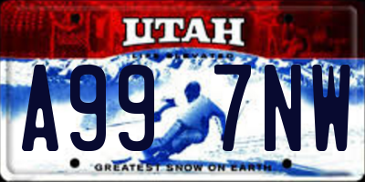 UT license plate A997NW