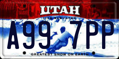 UT license plate A997PP