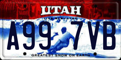 UT license plate A997VB