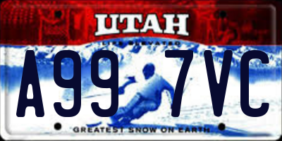 UT license plate A997VC