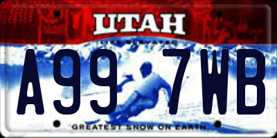 UT license plate A997WB