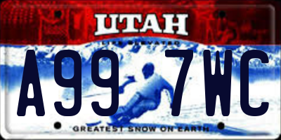 UT license plate A997WC