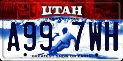 UT license plate A997WH