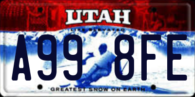 UT license plate A998FE