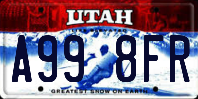 UT license plate A998FR
