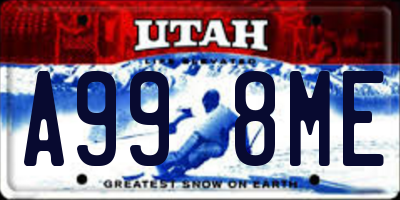 UT license plate A998ME