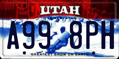 UT license plate A998PH