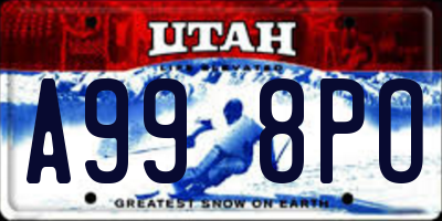 UT license plate A998PO