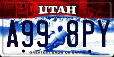 UT license plate A998PY
