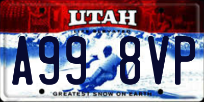 UT license plate A998VP